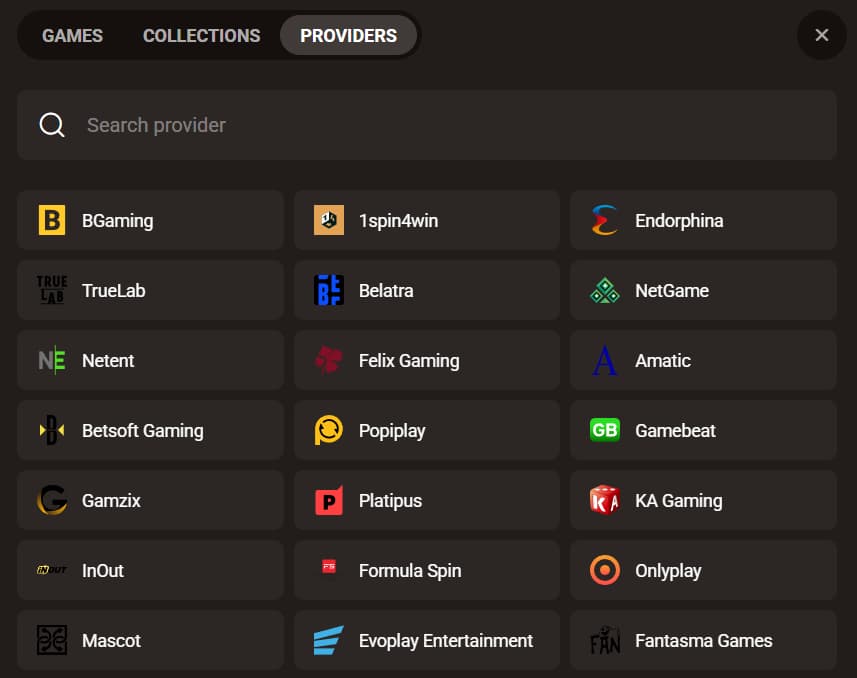 Slotlair Live Casino Software Providers