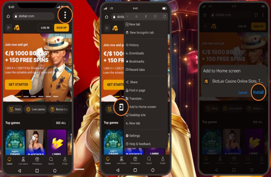 slotlair casino app for Android